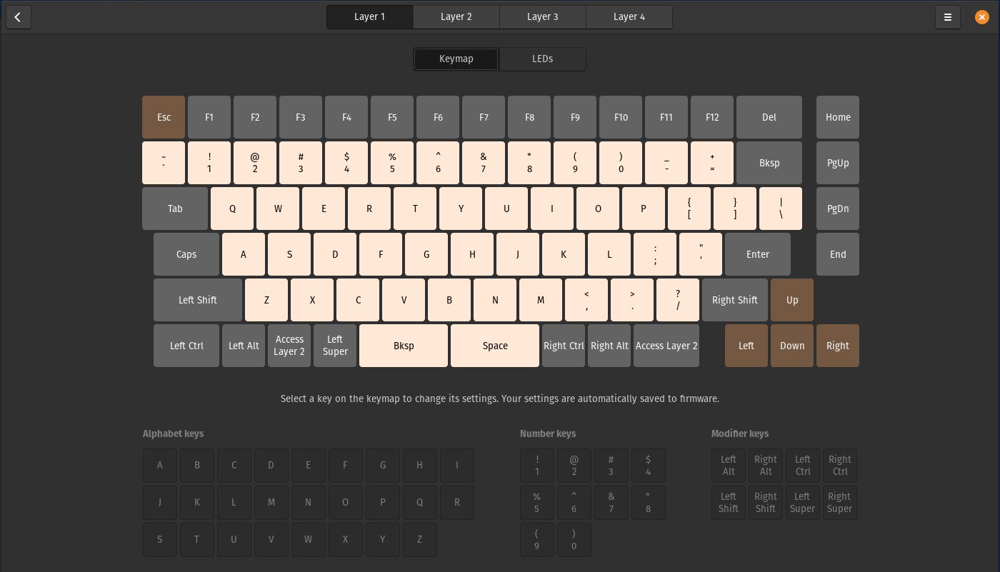 Preview of the keyboard configurator app.